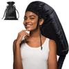 Ingeware Bonnet Hair Dryer Attachment for Women: Extra Large Adjustable Deep Conditioning Cap Drying Heat Cap for Natural Curly Hair, Home Use (Black) view 1