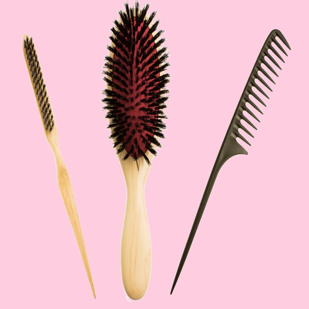 HAIR ENVIOUS BUNDLE, Carbon Wide Tooth Comb, Professional hair brush and Volume Creator, All Types, Thick to Fine density Curly Texture. Hairstyling Tools, BEACH waves, Healthy Scalp