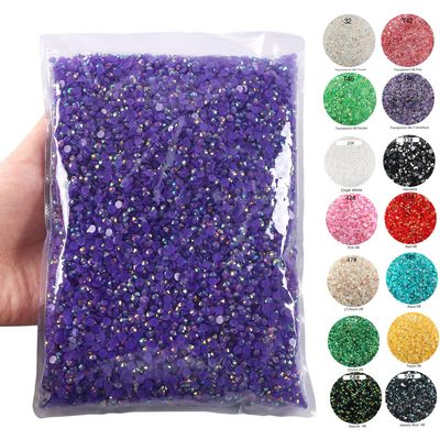 Big Pack 3mm 50000PCS Resin Rhinestone Flatback Round AB Jelly Color Rhinestones for Nail Art, Bottles, Makeup Clothes Shoes Cup DIY Crafts Supplies