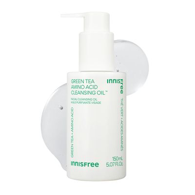 innisfree Green Tea Amino Acid Cleansing Oil, Hydrating Korean Face Wash with Jojoba, Makeup Remover, Sunscreen Dissolving Formula