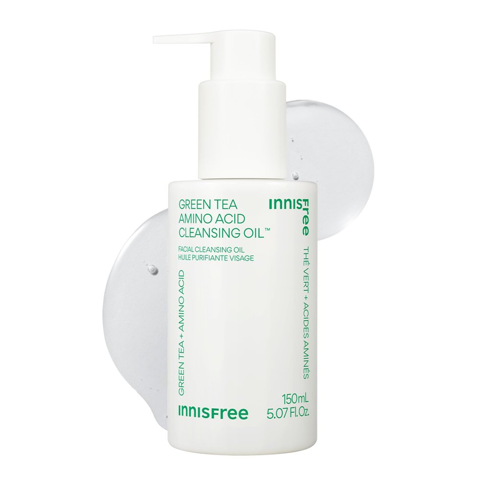 innisfree Green Tea Amino Acid Cleansing Oil, Hydrating Korean Face Wash with Jojoba, Makeup Remover, Sunscreen Dissolving Formula