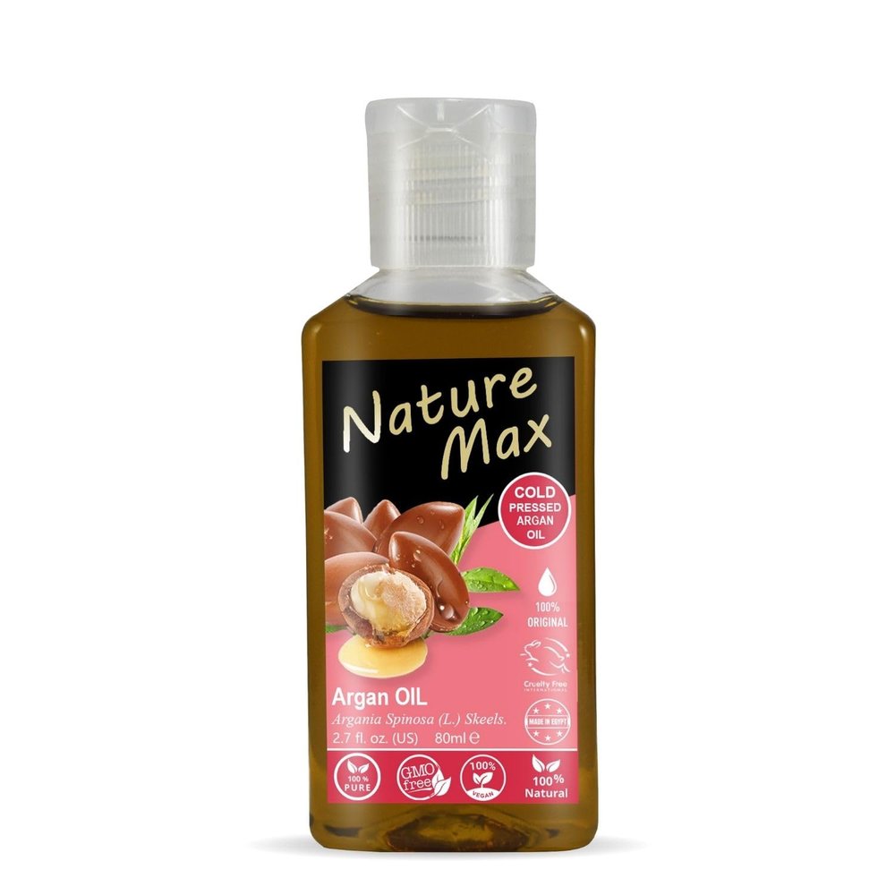 Nature Max Argan Oil Essential Oils Natural Undiluted Pure For Hair & Skin Care Cold Pressed Egyptian Egypt Arab Arabic Herbal Herb Herbs Kosher Halal (1 Pack = 2.70 oz / 80 ml)