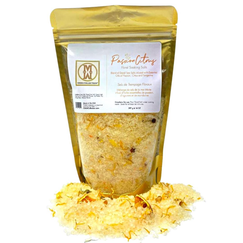 OMM Collection Floral Soaking Bath Salts Bag 14 oz (Passion Citrus)