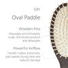 Ibiza Hair Oval Detangling Brush with Natural Wooden Pins (CX1) | Stimulates Scalp & Reduces Drying Time | Carbonized Wood for Durability & Lightweight | Hypoallergenic view 2