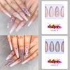 Artquee 2 Sets of Z04 Z08 48pcs French Tip Press on Nails Long Glossy Coffin Fake Nails Nude White Ombre Art with Rhinestones Luxury Design False nails Acrylic Stick on False Nails Tips for Women view 1