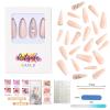 Artquee 2 Sets of Z04 Z08 48pcs French Tip Press on Nails Long Glossy Coffin Fake Nails Nude White Ombre Art with Rhinestones Luxury Design False nails Acrylic Stick on False Nails Tips for Women view 2