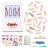 Artquee 2 Sets of Z04 Z08 48pcs French Tip Press on Nails Long Glossy Coffin Fake Nails Nude White Ombre Art with Rhinestones Luxury Design False nails Acrylic Stick on False Nails Tips for Women view 3