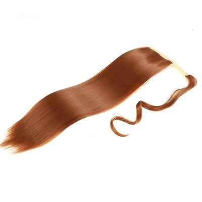 AABABUY Straight Ponytail Extension Magic Paste 22'' Long Wrap Around Ponytail Synthetic Hairpiece for Women (30#)