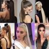 AABABUY Straight Ponytail Extension Magic Paste 22'' Long Wrap Around Ponytail Synthetic Hairpiece for Women (30#) view 4