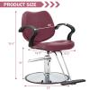 Barber Chair, Height Adjustable Heavy Duty Hydraulic Salon Chair with 360 Degrees Rolling Swivel, PU Leather Beauty Style Hair Chair for Men and Women Hair Stylists, Hair Salon Chair view 2