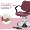 Barber Chair, Height Adjustable Heavy Duty Hydraulic Salon Chair with 360 Degrees Rolling Swivel, PU Leather Beauty Style Hair Chair for Men and Women Hair Stylists, Hair Salon Chair view 4