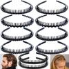 LAPOHI 10 pcs Non Slip Fashion Effortless Plastic Headbands with Teeth Skinny Hair Bands Combs for Women Men Teen Girls view 1