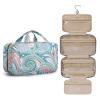 BAGSMART Toiletry Bag Travel Bag with Hanging Hook, Water-resistant Makeup Cosmetic Bag Travel Organizer for Accessories, Shampoo, Full Sized Container, Toiletries (Green Paisley, Large) view 1