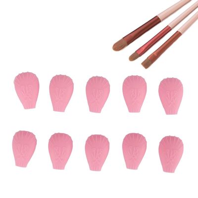 Makeup Brush Protector Cover, Makeup Brush Holder Set, 10 Pcs Eye Shadow Brush Covers, Silicone Brush Makeup Case for Travel