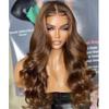 13x4 Lace Frontal Human Hair Wigs HD Transparent Body Wave Brown Color Wig Pre Plucked Natural Hairline Bleached Knots Brazilian Remy Hair With Baby Hair for Black Women 150% Density 24 Inch view 2
