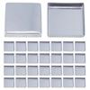 Coshar Pack of 30 Empty Square Metal Pans 26mm Eyeshadow Palette Pans Replacement for Magnets Makeup Palettes (3mm Height) view 1
