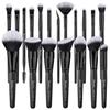 Bueart Design 19Pcs ULTRA SOFT Black labeled DENSE HAIR Makeup Brushes set Contains large powder Flat Foundation Ultimate Blending Make up Brush set Blush Face Brush Concealers contour Eyeshadow view 1