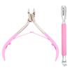 GMI-TWEEZERS - Professional Cuticle Remover, Cuticle Pusher And Cuticle Trimmer - Manicure Tool Cuticle Nippers - Durable Cuticle Cutter For Finger And Nail - Instant Cuticle Kit (Pink) view 1