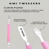GMI-TWEEZERS - Professional Cuticle Remover, Cuticle Pusher And Cuticle Trimmer - Manicure Tool Cuticle Nippers - Durable Cuticle Cutter For Finger And Nail - Instant Cuticle Kit (Pink) view 4