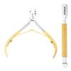 GMI-TWEEZERS - Professional Cuticle Remover, Cuticle Pusher And Cuticle Trimmer - Manicure Tool Cuticle Nippers - Durable Cuticle Cutter For Finger And Nail - Instant Cuticle Kit (Gold) view 1
