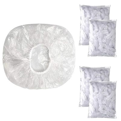 500PCS Disposable Shower Caps, Clear Plastic Elastic Bath Cap Waterproof Bath Hair Cap for Women Spa,Hotel and Hair Salon