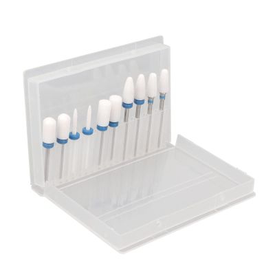 10pcs Nail Drill Bits Sets, Electric Nail File and Ceramic Acrylic Gel Nail Bit Kit, Cuticle Remover Bits for Manicure Pedicure, Nail Art Tools