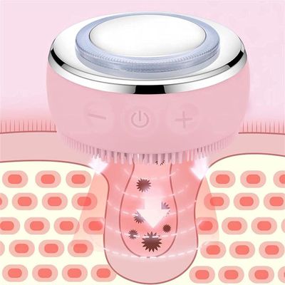 DULASP Facial Cleansing Brush, Electric Spin Facial Brush, 3 Levels Adjustable Silicone Waterproof Cleansing Instrument, Vibration Heating Beauty Instrument (Color : Pink)