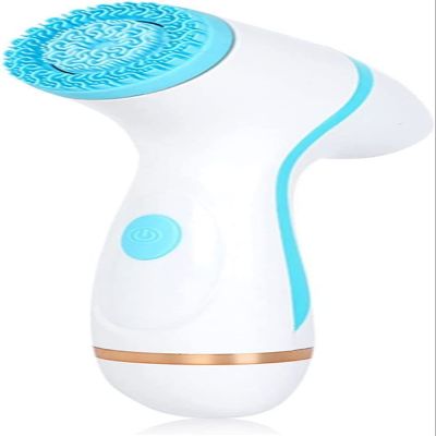 DULASP Silicone Facial Cleansing Brush, 3 in 1 Electric Facial Cleansing Brush, USB Charging Waterproof 2-Speed Adjustment Rotating Face Brush (Color : Blue)