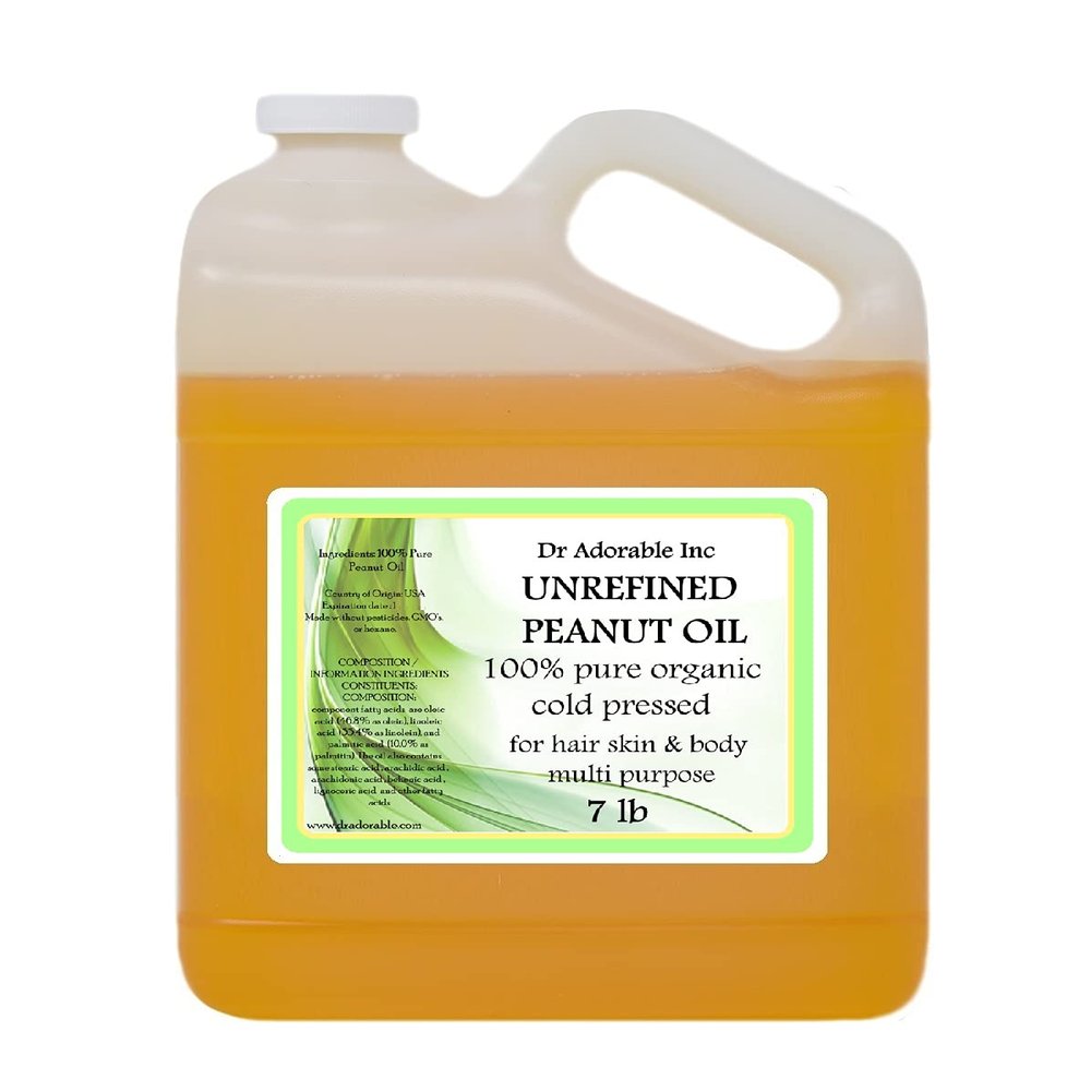 Dr Adorable - 7 lb - Peanut Oil Unrefined - 100% Pure Natural Premium Organic Cold Pressed