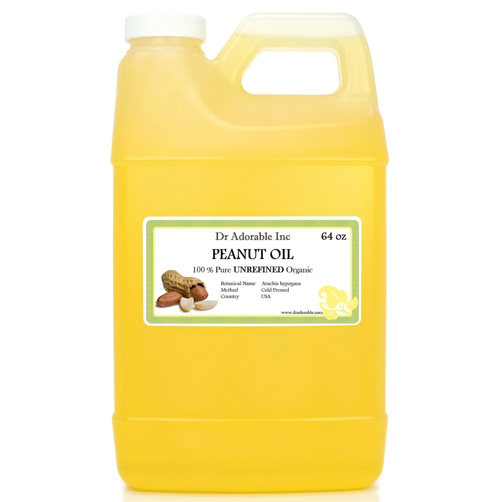 Dr Adorable - 64 oz - Peanut Oil Unrefined - 100% Pure Natural Premium Organic Cold Pressed