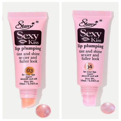 Prestige Biatta 2 pc Lip Plumper Plumping Gloss Tint And Shine For Fuller Lips Light Peach and Light Pink