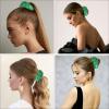 OTYOU 6 Pack Sequins Hair Scrunchies Rich Tones Scrunchy Metallic Bobbles Elastic Hair Bands Ties Glitter Ponytail Bun Holders Hair Accessories for Women Girls (Green) view 4