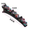 4 Pieces Rhinestones Crystal Bangs Braided Hair Clips with 3 Small Clips for Women Girls Side Barrettes Duckbill Headwear (Flower A) view 2