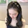 4 Pieces Rhinestones Crystal Bangs Braided Hair Clips with 3 Small Clips for Women Girls Side Barrettes Duckbill Headwear (Flower A) view 4