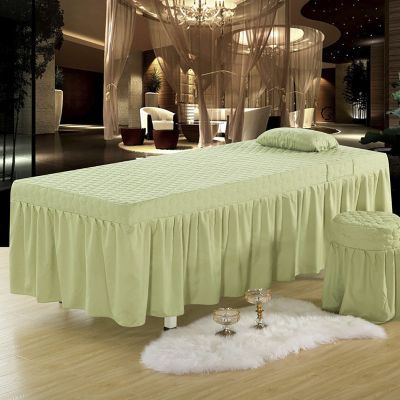 ZYFAB Quilted Beauty Bedskirt,Solid Salon Massage Table Bed Sheet Bedspread Massage Sheet SPA Bed Full Cover with Skirt,E,80 * 190cm