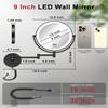 Gospire 9 Wall Mounted Lighted Magnifying Mirror, 1X/10X Magnification Double-Sided LED Bathroom Mirror, 3 Color Lights & Stepless Dimming with Touch Sensor, Extendable Arm 360 Swivel for Shaving view 2