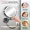 Gospire 9 Wall Mounted Lighted Magnifying Mirror, 1X/10X Magnification Double-Sided LED Bathroom Mirror, 3 Color Lights & Stepless Dimming with Touch Sensor, Extendable Arm 360 Swivel for Shaving view 4