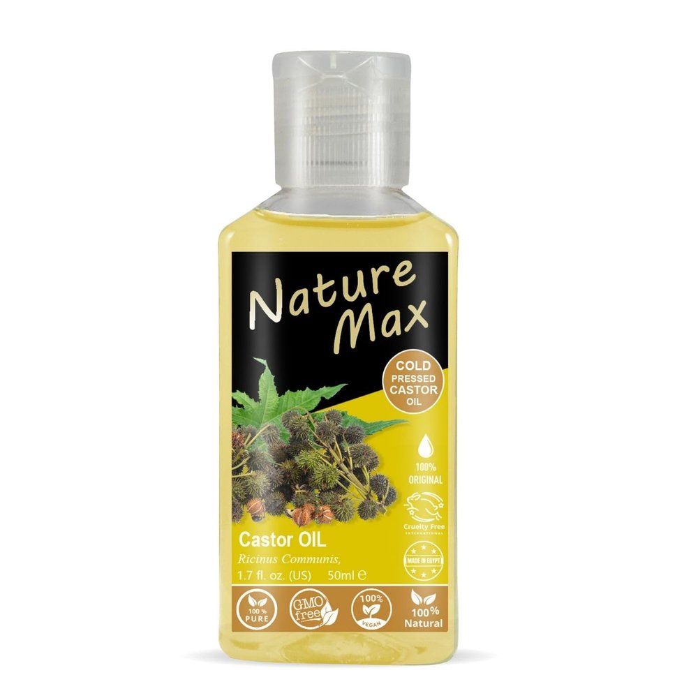(1Pack = 1.70 oz / 50 ml) Nature Max Castor Oil Essential Oils Natural Undiluted Pure for Hair & Skin Care Eyelashes & Eyebrows Cold Pressed Premium  
