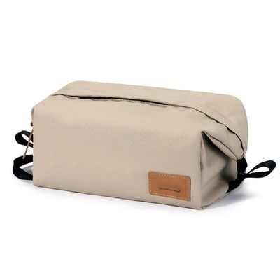 Travel Bag for Toiletries, Outdoor Camping Large Capacity Square Wash Toiletry Bag Waterproof Storage Bag Travel Cosmetic Bag,for Toiletries Accessories (Color : Khaki)