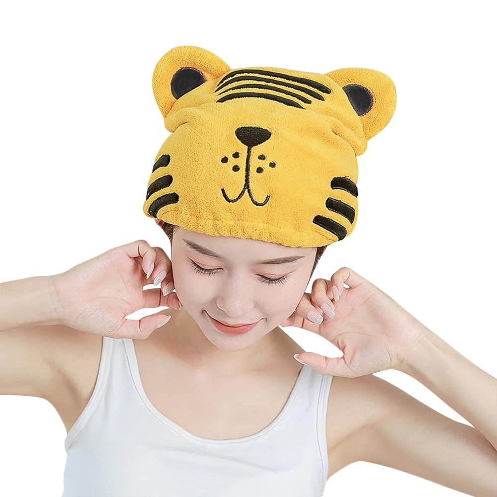 Ibluelover Cartoon Hair Drying Towel Cap Absorbent Head Wrap Soft Bath Shower Cap Hair Towel Hat Microfiber Dry Hair Cap Hair Turbans for Women Kids