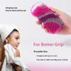 2 PC Silicone Body Scrubber, 2 in 1 Exfoliating Shower Bath Scrubber, Soft Silicone Loofah for Sensitive Skin, Shower Hair Scalp Massager, Easy to Clean, Lather Well (Purple & Yellow) view 3