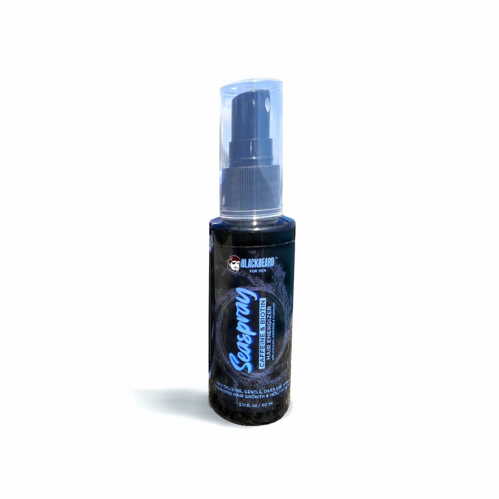 Blackbeard Seaspray Hair Energizer - Men's Hair Serum Spray with Biotin and Caffeine, Volumizer for Thicker, Fuller Hair, Hair Thinning Treatment, 2.1 Fl Oz. (60 ml)