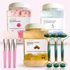 Jelly Face Mask for Facials - 24K Gold + Rose + Hyaluronic Acid (Pack of 3) - Hydrating Brightening & Nourishing - Free Jade Roller & Spatula - Professional Hydrojelly Masks - For Vajacial - 69 Oz Jar view 1