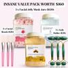Jelly Face Mask for Facials - 24K Gold + Rose + Hyaluronic Acid (Pack of 3) - Hydrating Brightening & Nourishing - Free Jade Roller & Spatula - Professional Hydrojelly Masks - For Vajacial - 69 Oz Jar view 3
