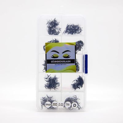 20D, 25D Mega Lashes. 500 Premade Volume Lash Fans. Eyelash Extensions. Handmade! (20D - D Curl - 0.03, 17mm)