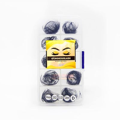 20D, 25D Mega Lashes. 500 Premade Volume Lash Fans. Eyelash Extensions. Handmade! (25D - D Curl - 0.03, 24mm)