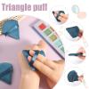 Pimoys 6 Pieces Powder Puff Face Soft Triangle Makeup Puff for Loose Powder Body Powder, Cosmetic Foundation Sponge Velour Setting Powder Puff(Peacock Blue) view 3