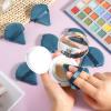 Pimoys 6 Pieces Powder Puff Face Soft Triangle Makeup Puff for Loose Powder Body Powder, Cosmetic Foundation Sponge Velour Setting Powder Puff(Peacock Blue) view 4