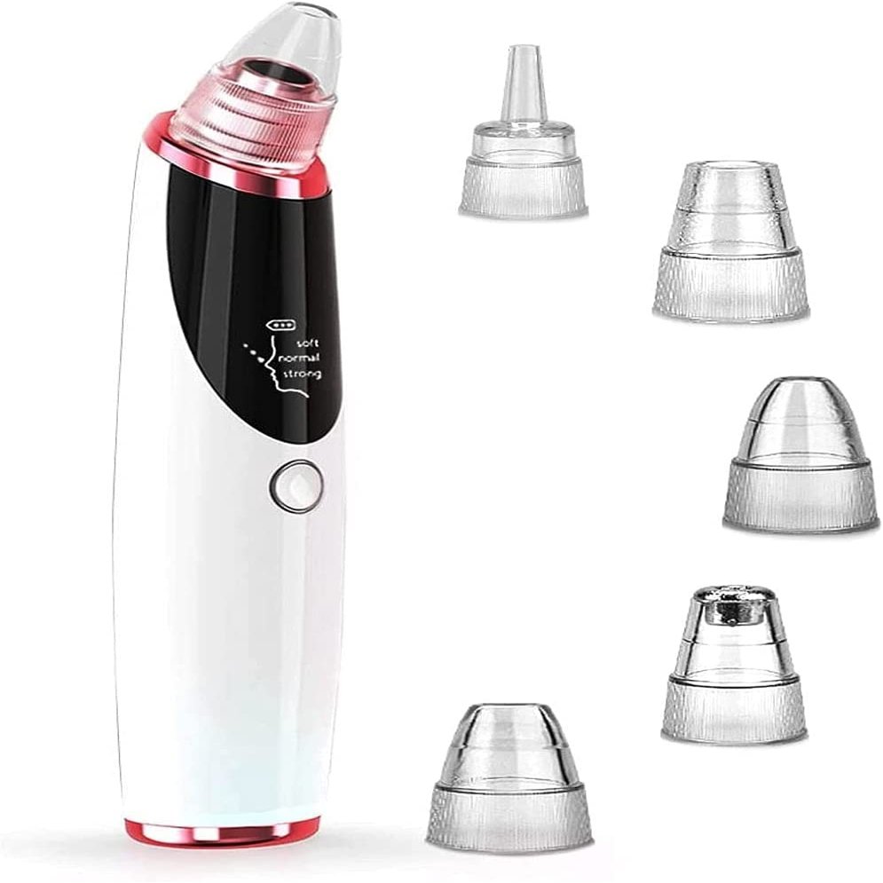 EZAGMWGFB Blackhead Remover, Vacuum Pore Cleaner, USB Rechargeable Face Comedone Extractor Kit with 5 Replacement Probes, for Facial Deep Cleaning, Removing Acne