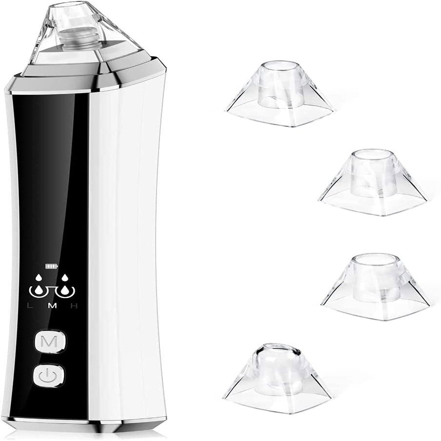 EZAGMWGFB Blackhead Remover Vacuum, USB Rechargeable Electric Face Comedo Extractor Kit with 4 Adjustable Suction Headfor Facial Skin